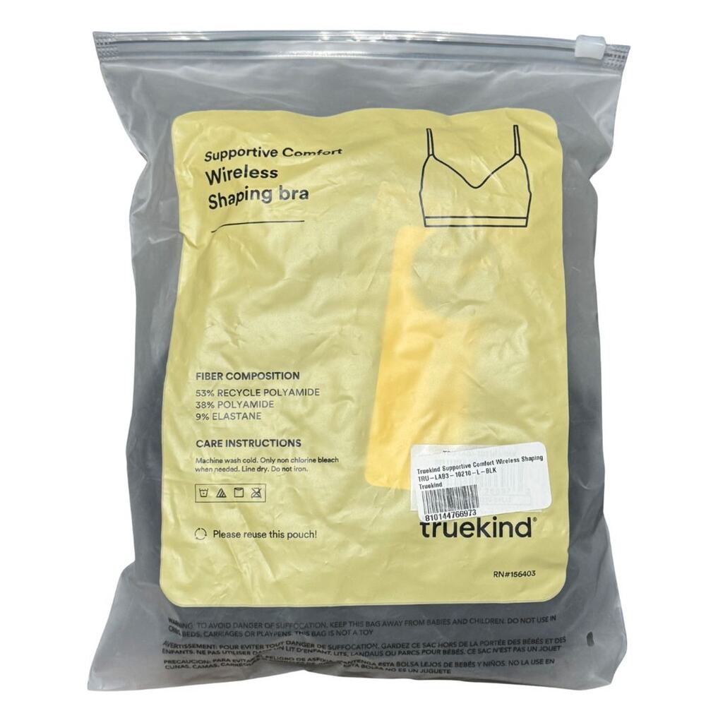 Shapermint TRUEKIND Supportive Comfort Wireless Shaper Bra Black NWT Large - Picture 7 of 8